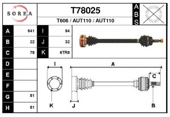 Veio de transmissão T78025