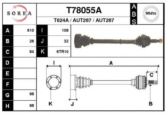 Veio de transmissão T78055A
