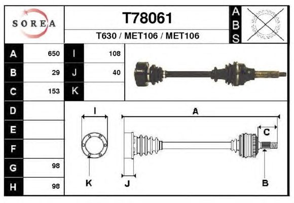 Veio de transmissão T78061