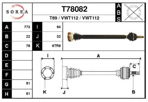 Veio de transmissão T78082