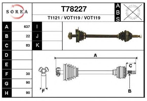 Arbre de transmission T78227
