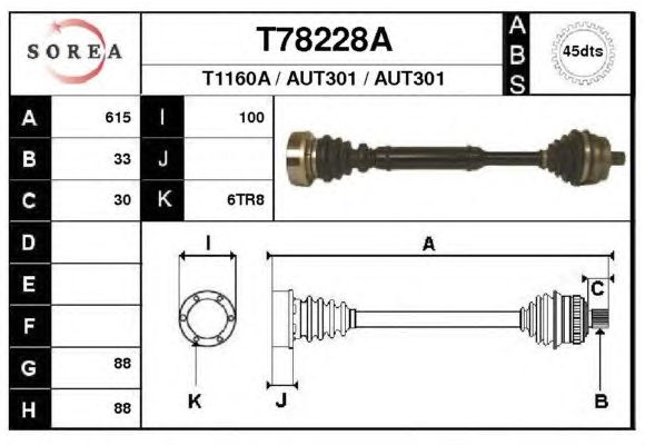 Arbre de transmission T78228A