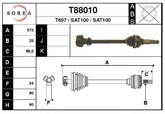 Άξονας μετάδοσης κίνησης T88010