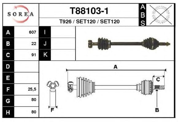 Veio de transmissão T88103-1