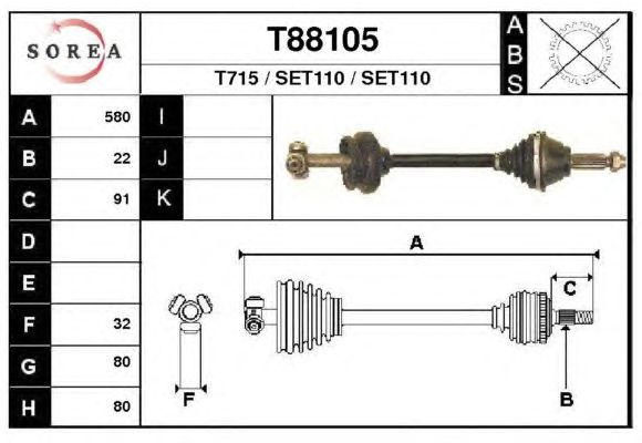 Albero motore/Semiasse T88105