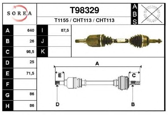 Veio de transmissão T98329