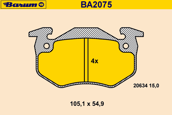 Bremsbelagsatz, Scheibenbremse BA2075