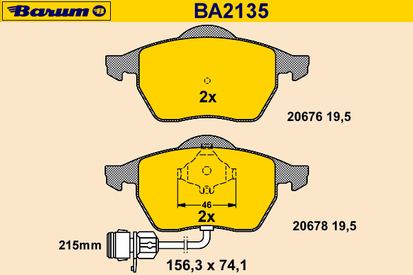 Bromsbeläggssats, skivbroms BA2135
