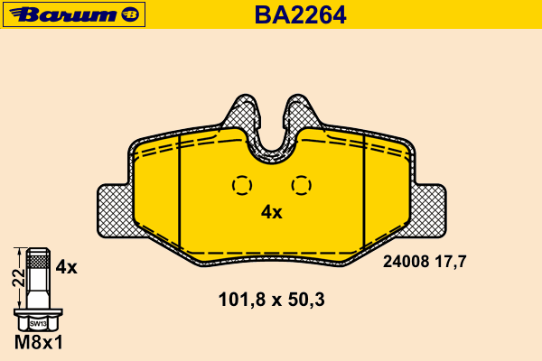 Bremsbelagsatz, Scheibenbremse BA2264