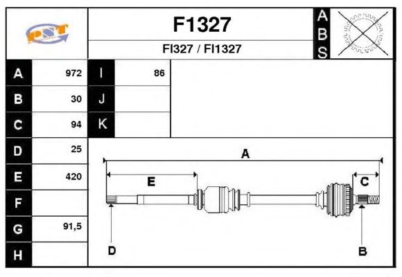 Άξονας μετάδοσης κίνησης F1327
