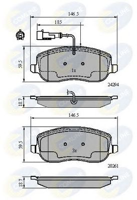 Комплект тормозных колодок, дисковый тормоз CBP11747
