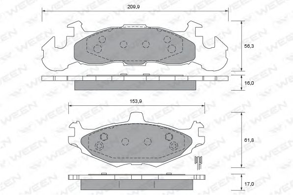 Комплект тормозных колодок, дисковый тормоз 151-2402