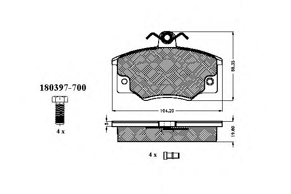 Комплект тормозных колодок, дисковый тормоз 30170