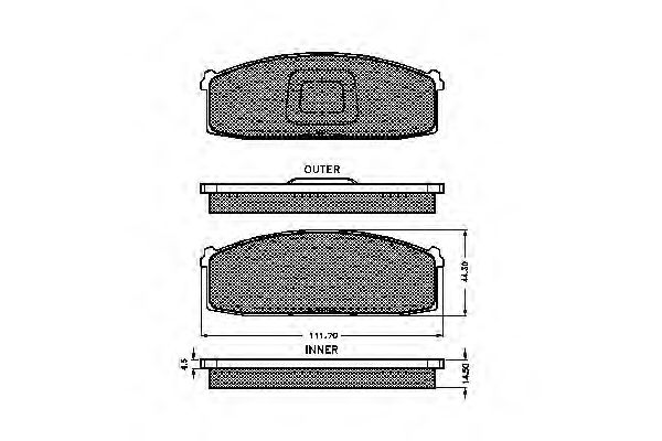 Комплект тормозных колодок, дисковый тормоз 30191