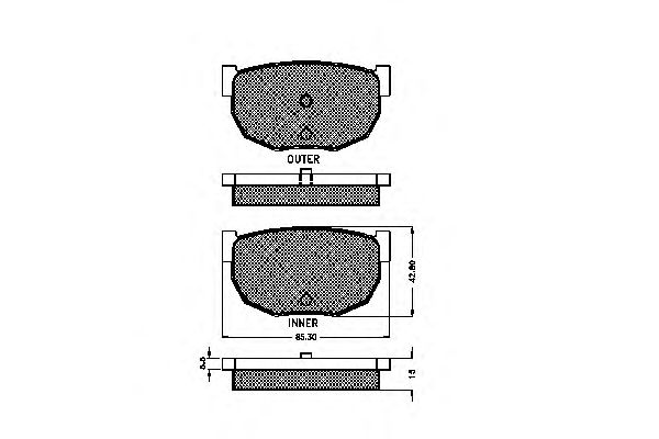 Комплект тормозных колодок, дисковый тормоз 31006