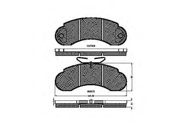 Комплект тормозных колодок, дисковый тормоз 31068