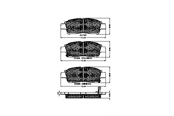Комплект тормозных колодок, дисковый тормоз 32409