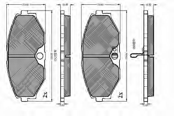 Комплект тормозных колодок, дисковый тормоз 32813