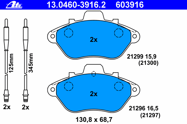 Brake Pad Set, disc brake 13.0460-3916.2