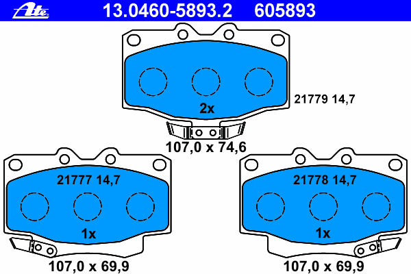 Brake Pad Set, disc brake 13.0460-5893.2