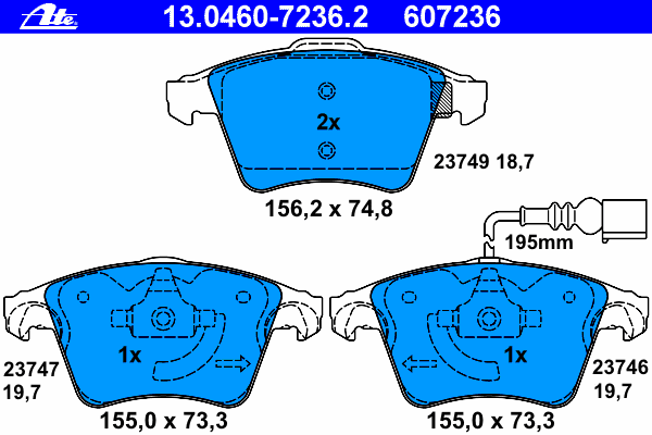 Brake Pad Set, disc brake 13.0460-7236.2