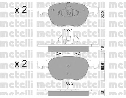 Комплект тормозных колодок, дисковый тормоз 22-0534-1