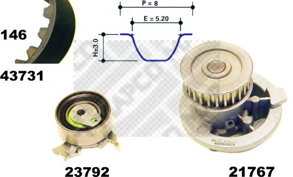 Water Pump & Timing Belt Kit 41731/1