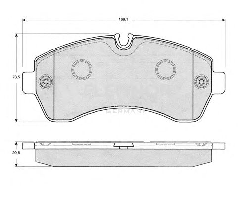 Комплект тормозных колодок, дисковый тормоз FB210728