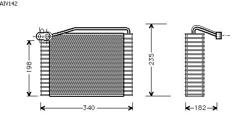 Evaporador, ar condicionado AIV142