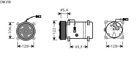 Compresor, aire acondicionado CNK158