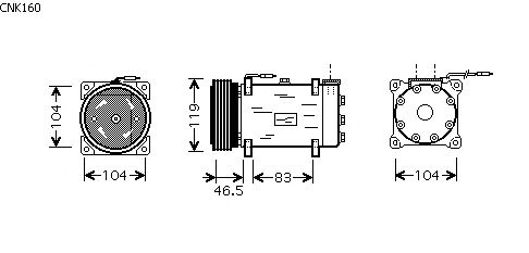 Kompressor, klimaanlegg CNK160