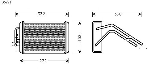 Permutador de calor, aquecimento do habitáculo FD6291