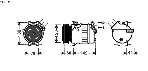 Compressor, airconditioning OLK543