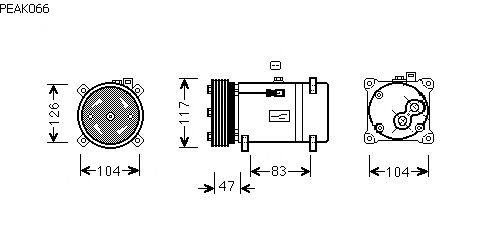 Compressor, airconditioning PEAK066