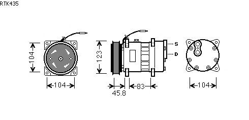 Compresor, aire acondicionado RTK435
