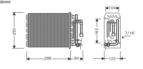 Evaporador, aire acondicionado SBV049