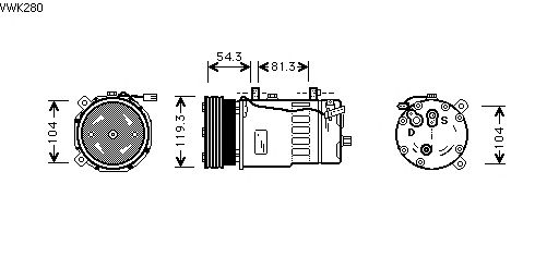 Compressor, ar condicionado VWK280
