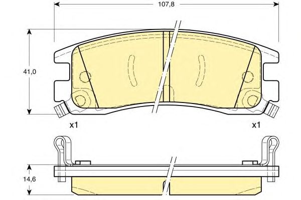 Комплект тормозных колодок, дисковый тормоз 6113099