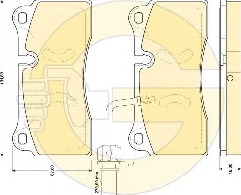 Комплект тормозных колодок, дисковый тормоз 6117319