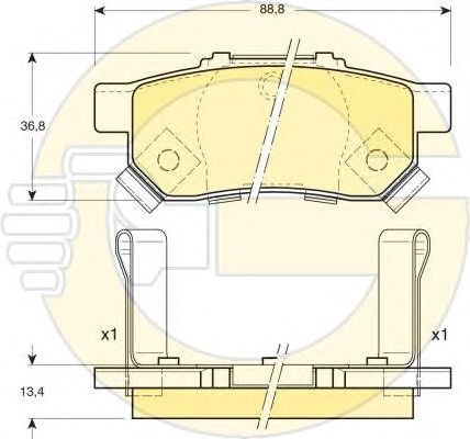 Комплект тормозных колодок, дисковый тормоз 6131749