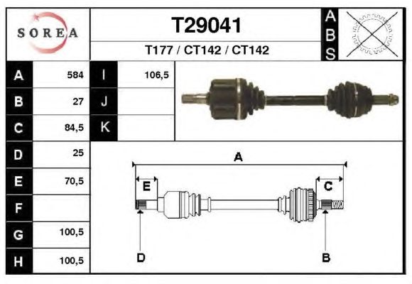 Arbre de transmission T29041