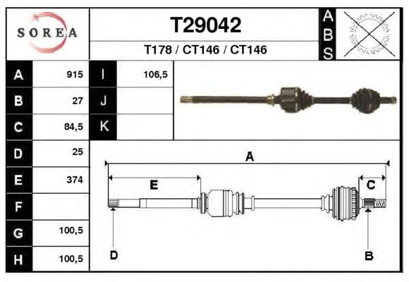 Arbre de transmission T29042