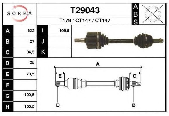Arbre de transmission T29043