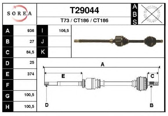 Arbre de transmission T29044
