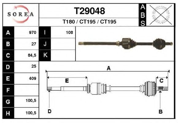 Arbre de transmission T29048
