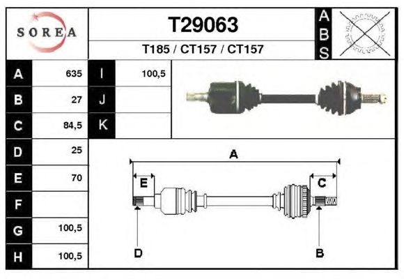 Arbre de transmission T29063