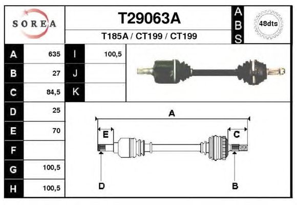 Arbre de transmission T29063A