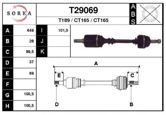 Arbre de transmission T29069