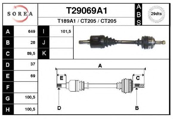 Arbre de transmission T29069A1