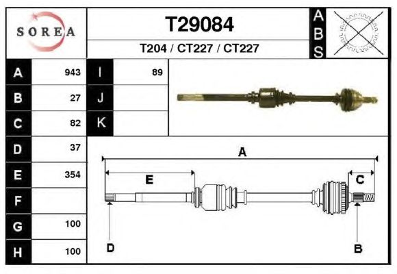 Arbre de transmission T29084